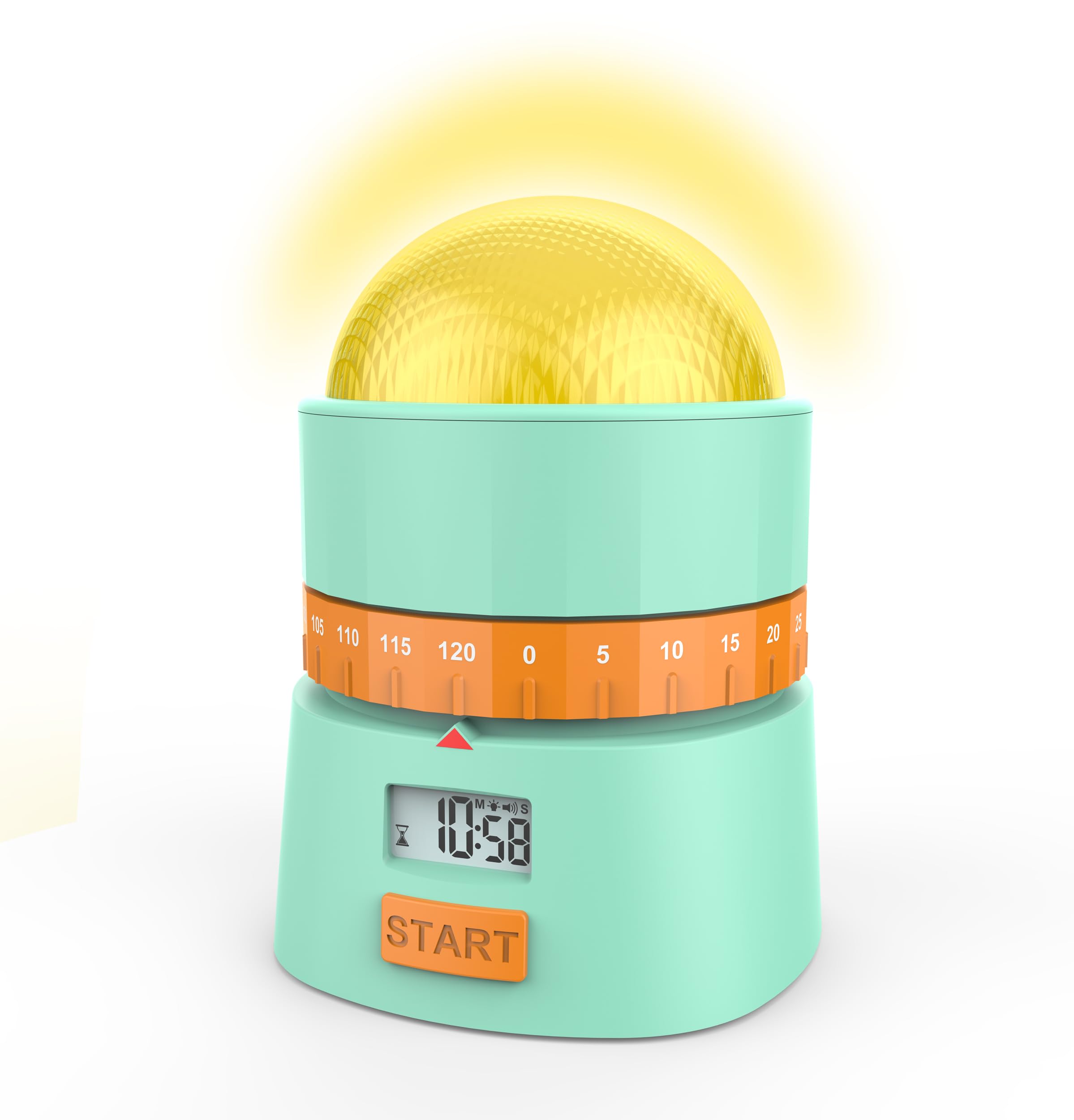 Miraval Lernzeit Timer mit Ampelsystem, Digitaler Lerntimer 0-120 Minuten, Mint-Grün, LCD Display, Akustische und Visuelle Warnung, für Schule, Hausaufgaben und Konzentrationsphasen