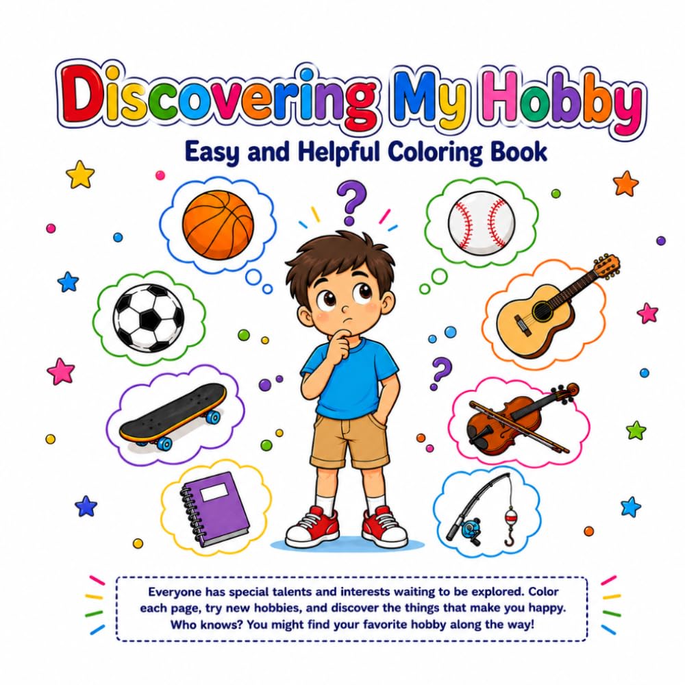 Discovering My Hobby: Easy and Helpful Coloring Book for Kids