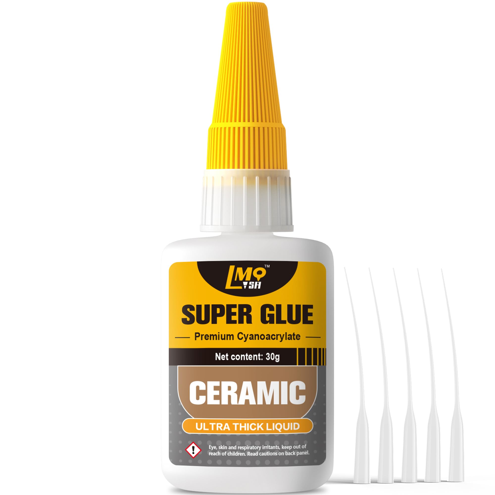 Ceramic Super Glue Liquid, Clear Instant Cyanoacrylate Adhesives for Ceramic Repair Food Safe, All Purpose CA Glue for Shoe Plastic Leather Glass