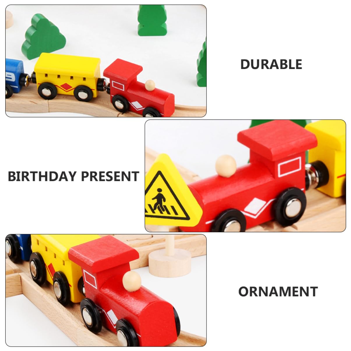 Milisten Juguete de Tren de Madera 32 Piezas de Haya para Niños