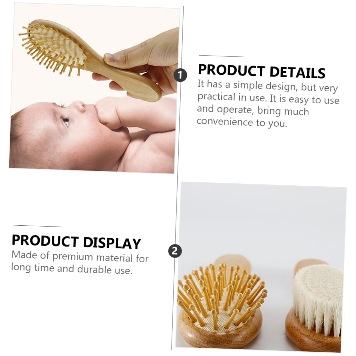 9 pezzi set di spazzole in lana culla for bambina culla for bambini pettine for capelli in legno spazzola for capelli con setole morbide for bambini pettine for culla setole in legno spazzola for bamb