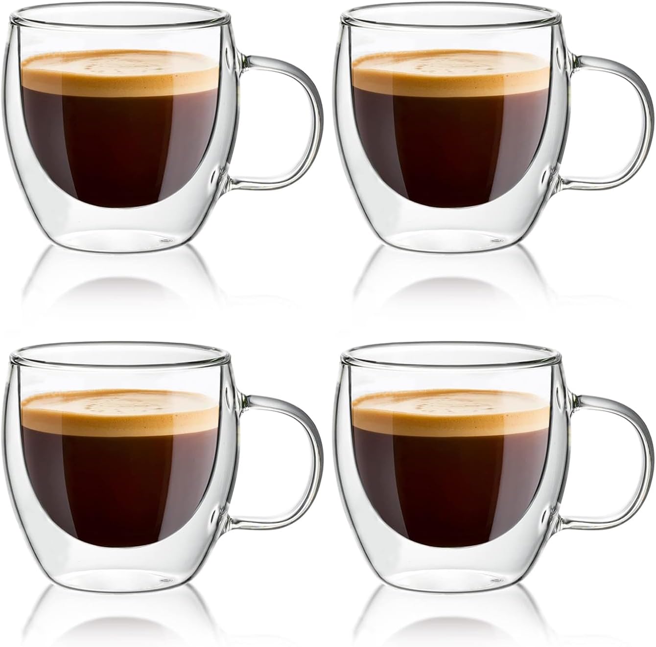 COLOCUP DoubleWall Insulated Glasses, Clear, 8 Ounces Each, Insulated Glass Coffee