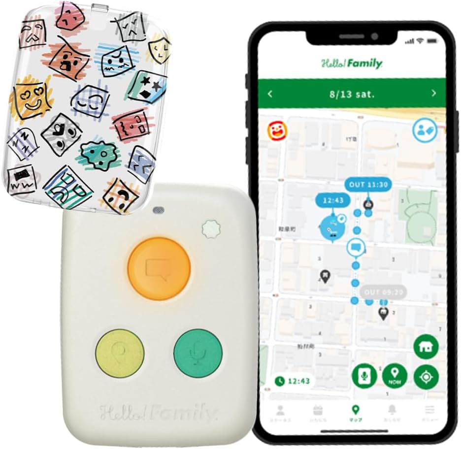 【2025年8月発売】はろここトーク コクヨ(KOKUYO) GPS 子供 見守り 話せる 音声 メッセージ機能付き ランドセル キーホルダー 小型 (はろここトーク ケース付 フェイス)