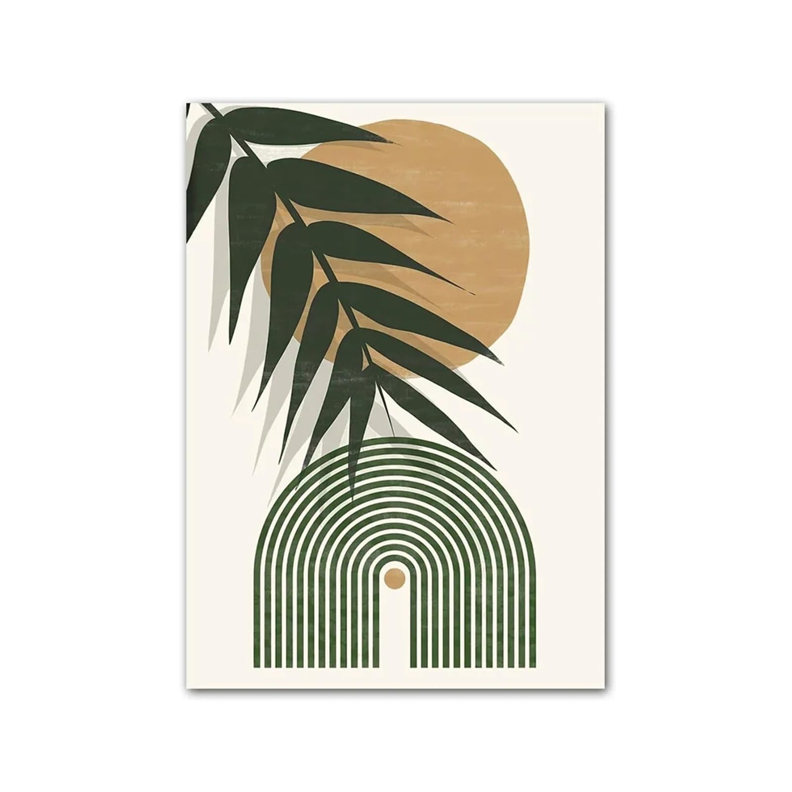 Graiting A 1Pc Leaves Sun Moon Geometry Bstract Gallery Wall Rt Canvas Painting Posters Nd Pictures For Living Room Decor(,13X18 Cm No Framed)