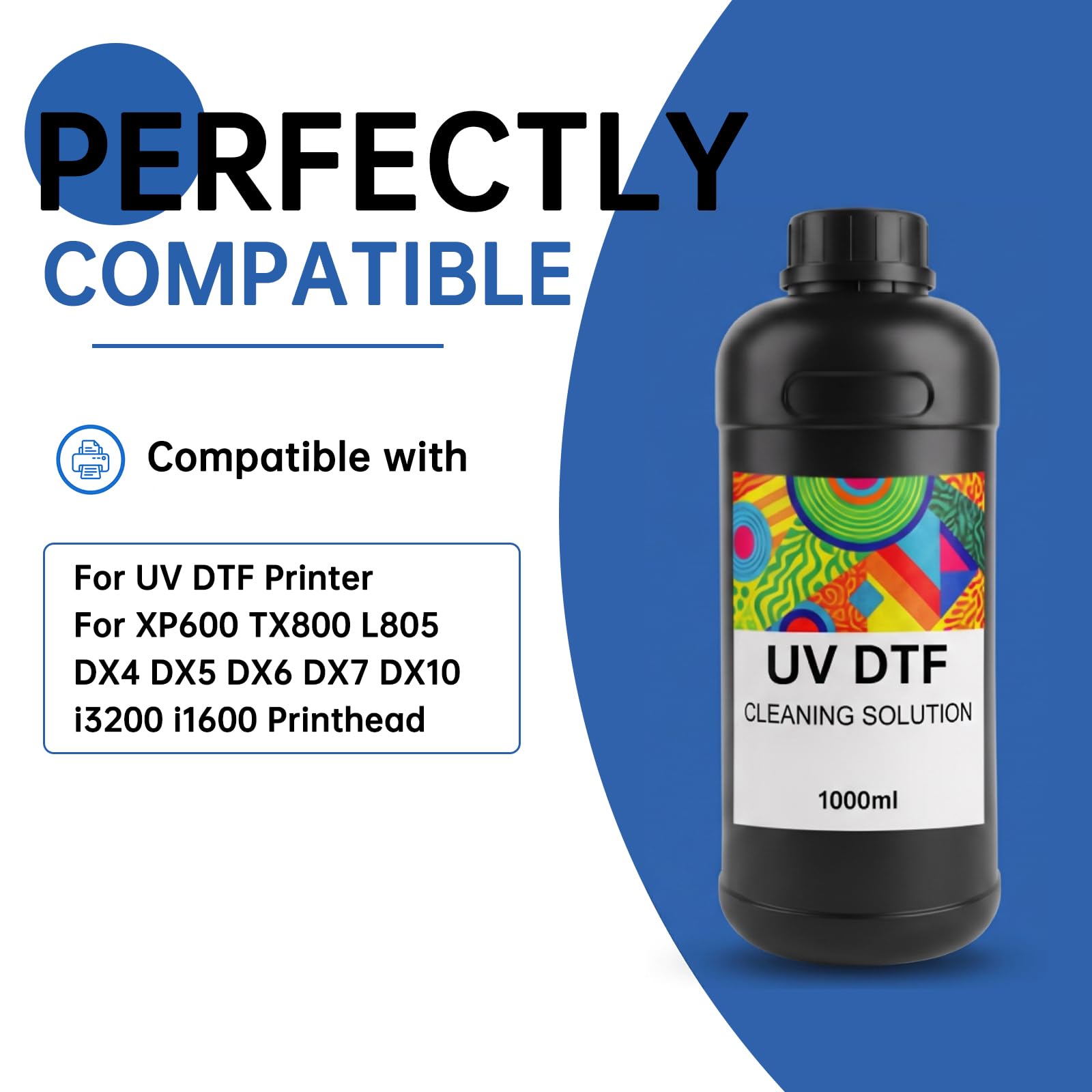 UV Tinte Reinigungslösung für UV Drucker Druckkopf Reiniger kompatibel mit Epson XP600, TX800, DX4, DX5, DX6, DX7, i3200, i1600