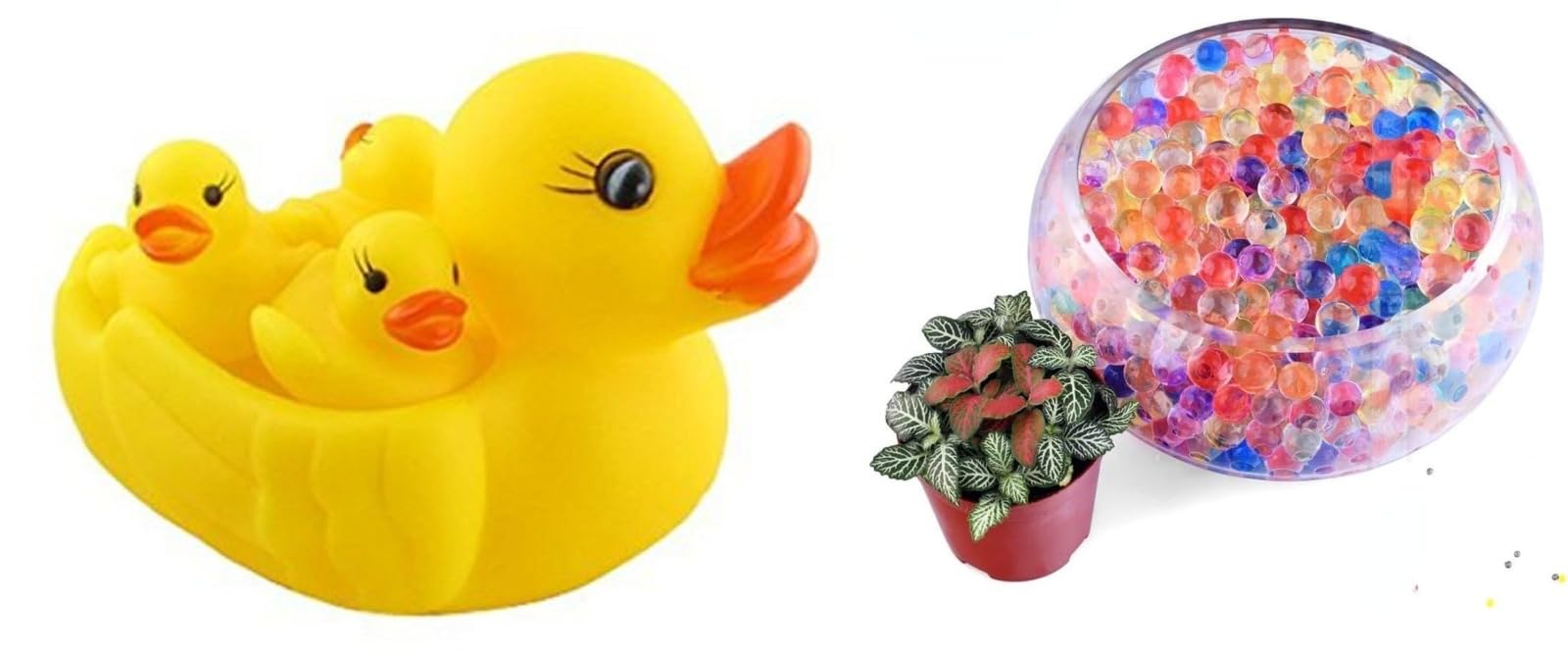 Duck Bathing Toy with 1000 Crystal Water Balls Combo | 1 Duck Family Bath Toy (4-in-1) + 1000 Multicolor Water Beads | Sensory Play | Birthday Return Gift for Kid-image-31