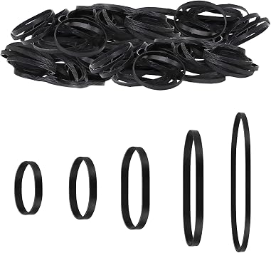 100PCS Black Elastic Bands Heavy Duty 5/6/8/12/18cm Thick Rubber Bands