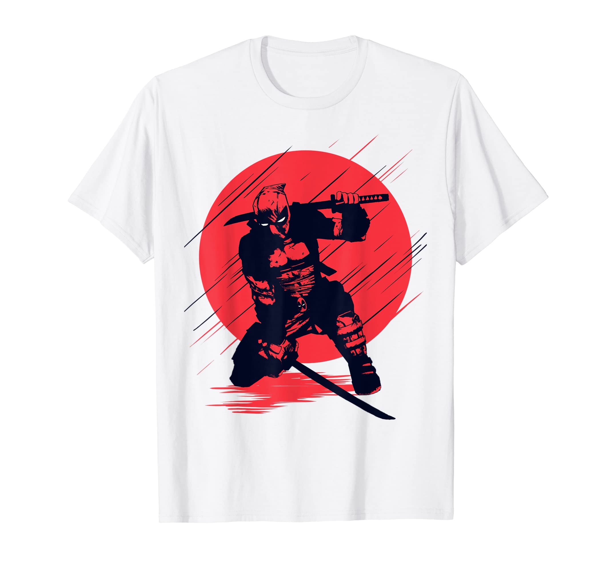Marvel Deadpool Red Moon Samurai Graphic T-Shirt
