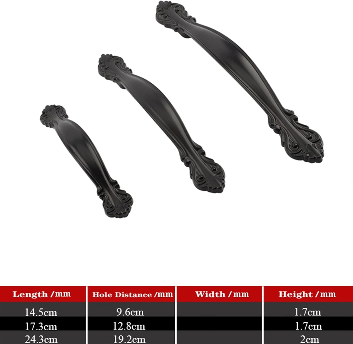 Cabinet Handles Suitcases Black Solid Aluminum Alloy Door Knobs and Kitchen Cupboard Pulls Drawer Furniture Hardware 1Pcs (Color : AB8-2)