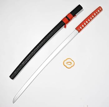 Amazon | 日本刀 模造刀 長さ104cm黒鞘 赤柄巻 コスプレ 時代劇
