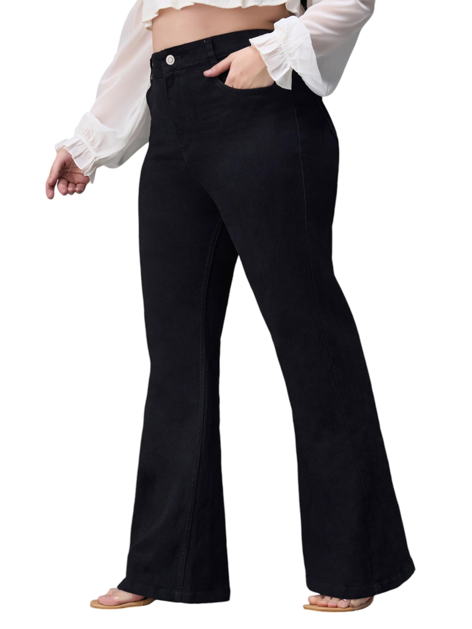 miss chase a+ Women's Bootcut High Rise Stretchable Denim (Plus Size) Jeans-picture-24