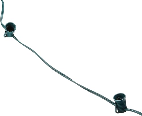 Miniatura 7 de Holiday Lighting Outlet Cadena de Luces Navideñas C9, Iluminación para Eventos de Patio, Cable Negro, Espaciado de Enchufes de 12", E17 (100") Negro