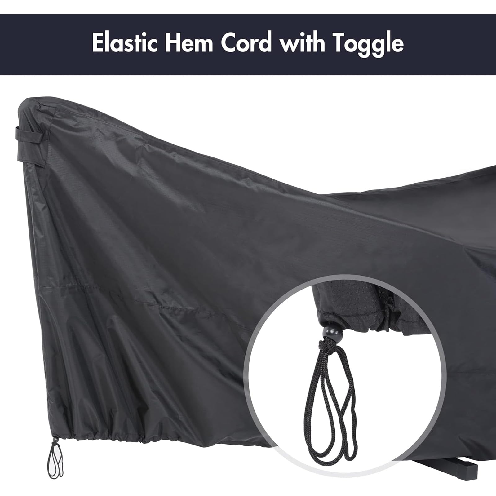 Housse de hamac Oxford 210D – Housse de protection extérieure imperméable pour hamac de jardin, bâche de camping durable pour hamacs suspendus. Dimensions : 285 x 17 x 80 cm. Couleur : noir