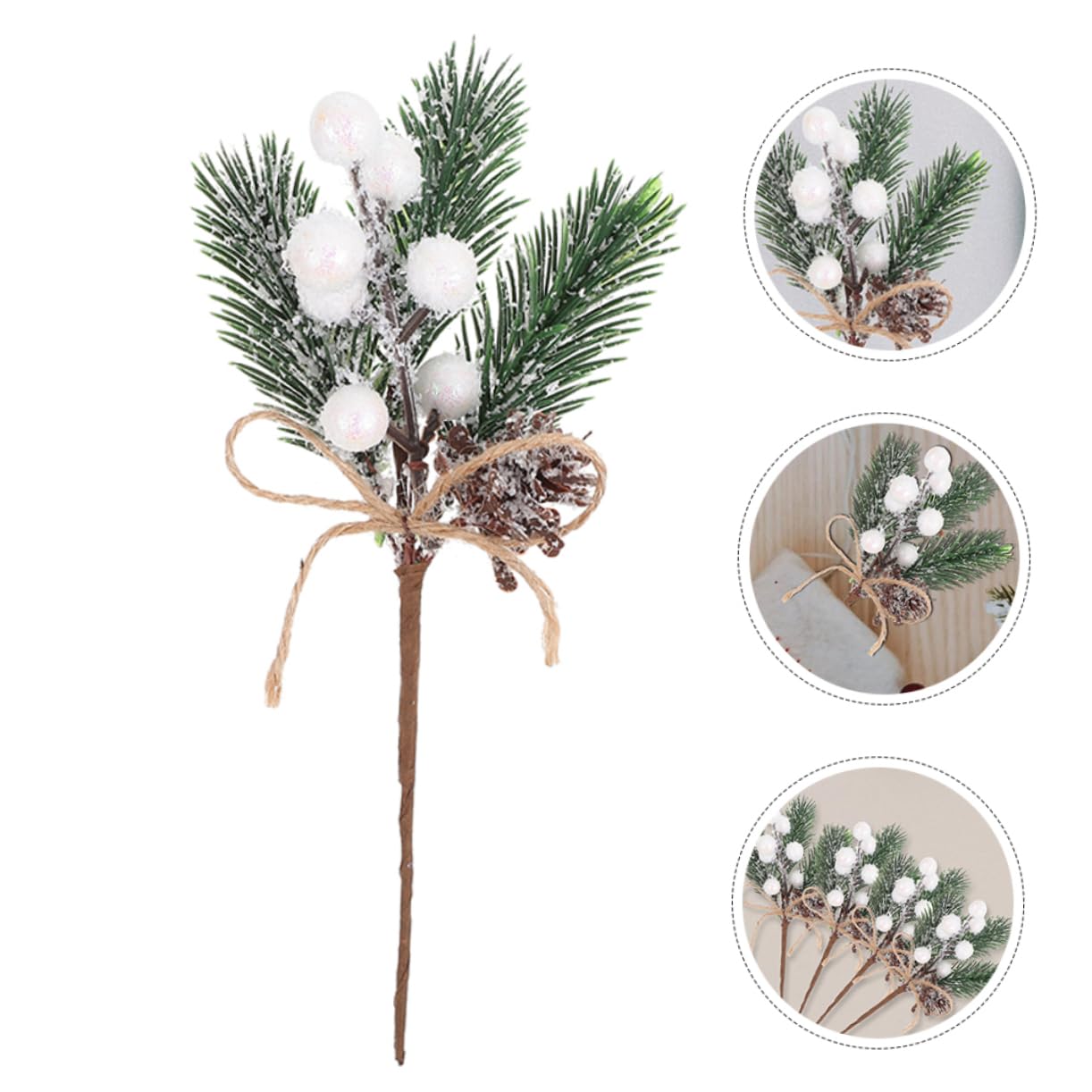 Cabilock 4 Sätze Teiliges Künstliche Beeren Zweige Für Weihnachtsbaum Dekoration DIY Bastelbedarf Fotorequisiten Festliche Mit Tannenzweigen Und Bunten Farben 12 Stück * 4