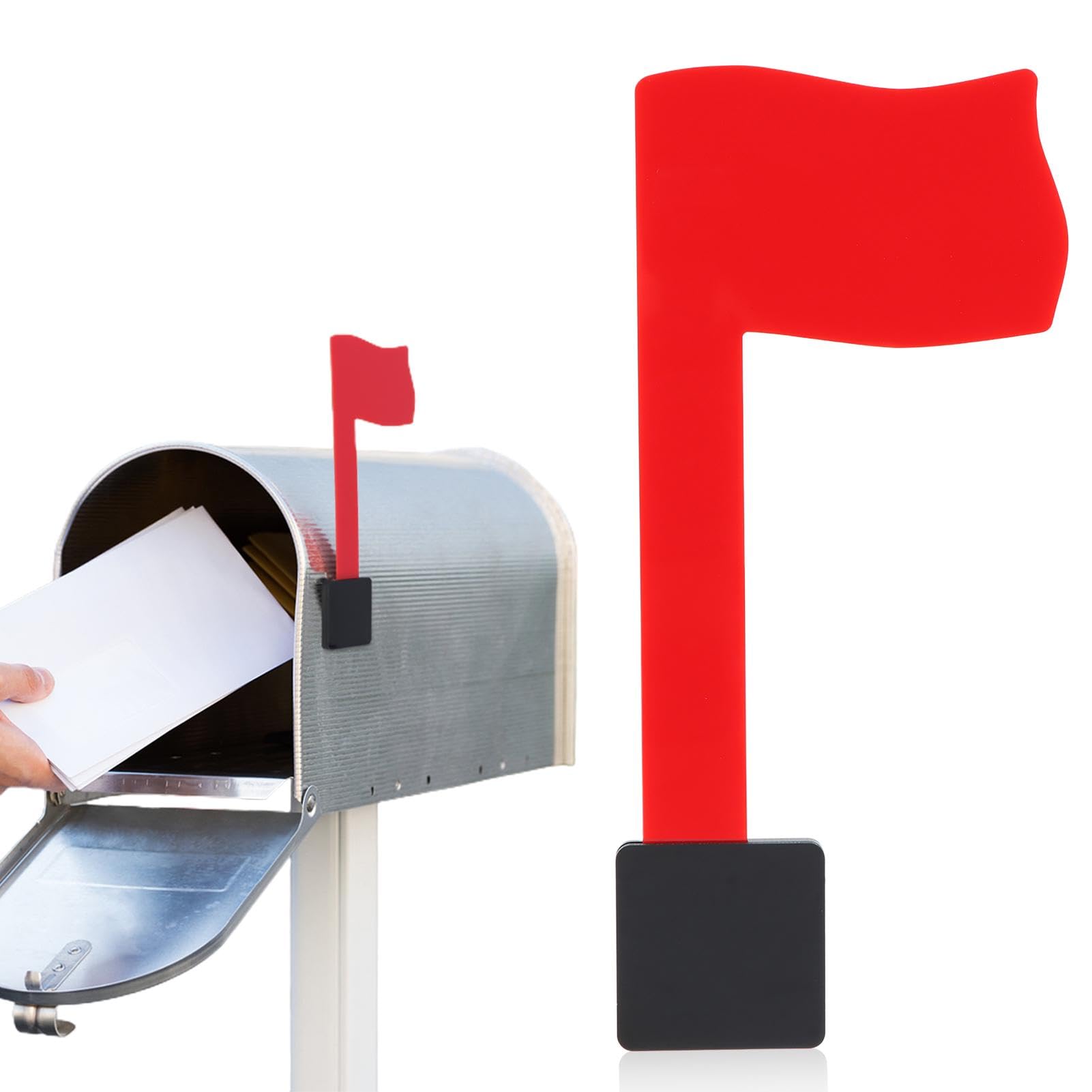 Ranjaner Mailbox Flag Replacement Kit, Self Adhesive Red Mail Flag No Tools Installation, Universal Mailbox Door Replacement Flag Sticks to Most Surfaces, Mailboxes Accessories