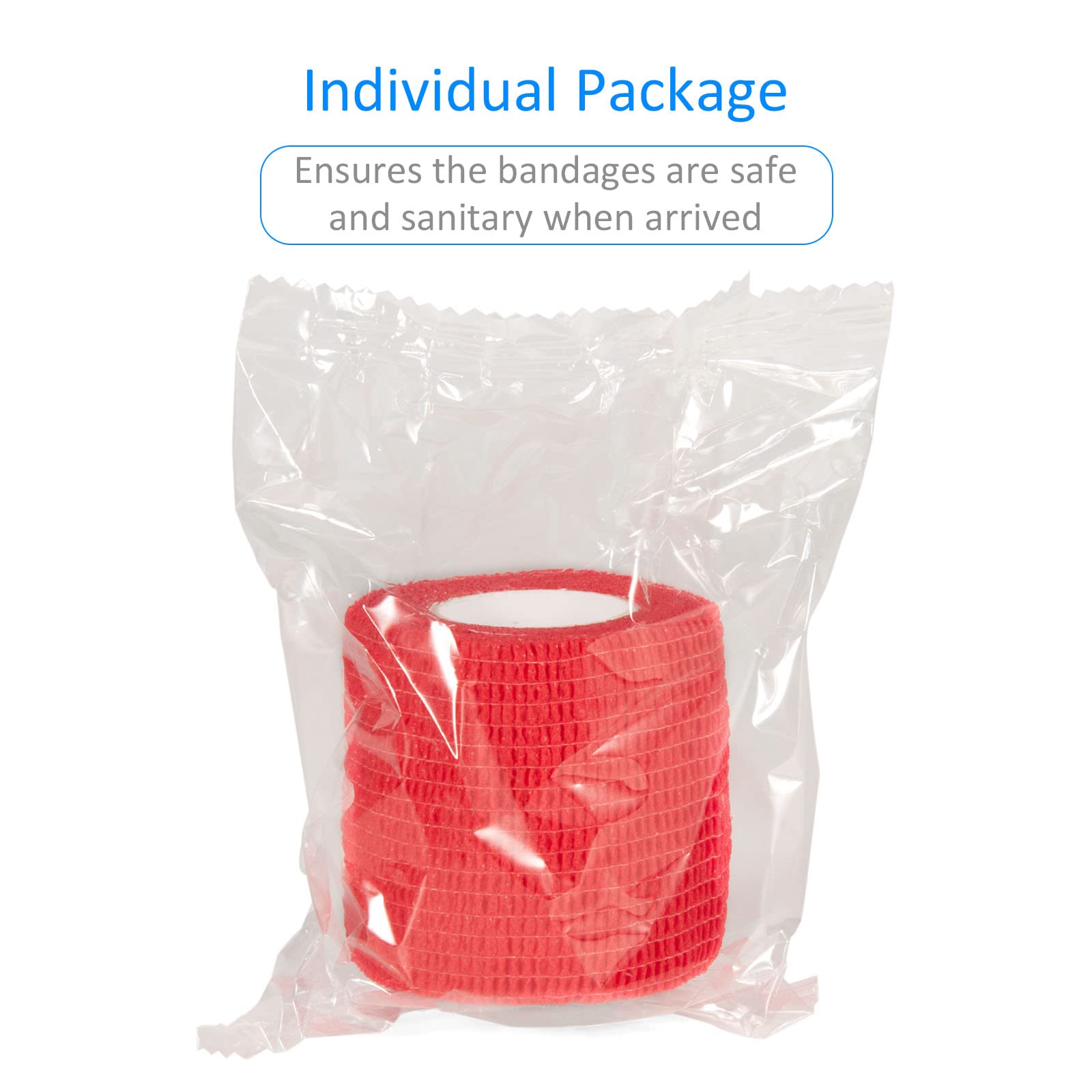 Self Adhesive Bandage Wrap 2 in Elastic Cohesive Bandage Sports Tape Red — Amazon image 7