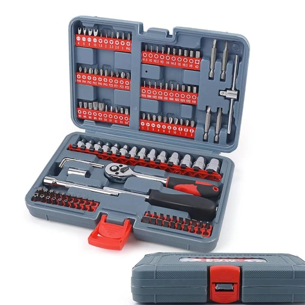 Set utensili multiuso Set di chiavi a bussola regolabili 1/4 126 in 1 bussole a cricchetto CRV punte per cacciavite per uso domestico Kit strumenti riparazione manuale