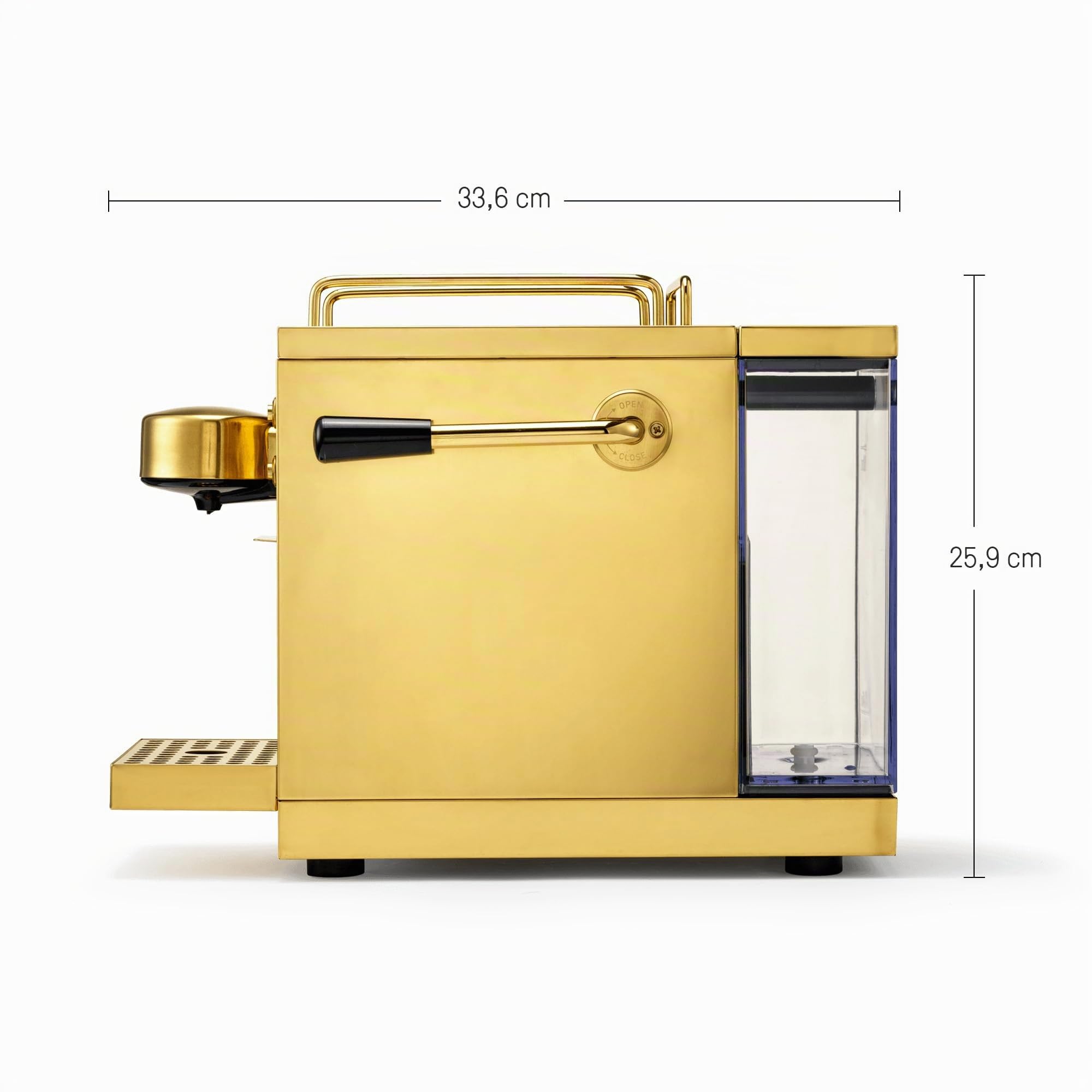 Sjostrand máquina de café en cápsulas, compatible con Nespresso, acero inoxidable, oro