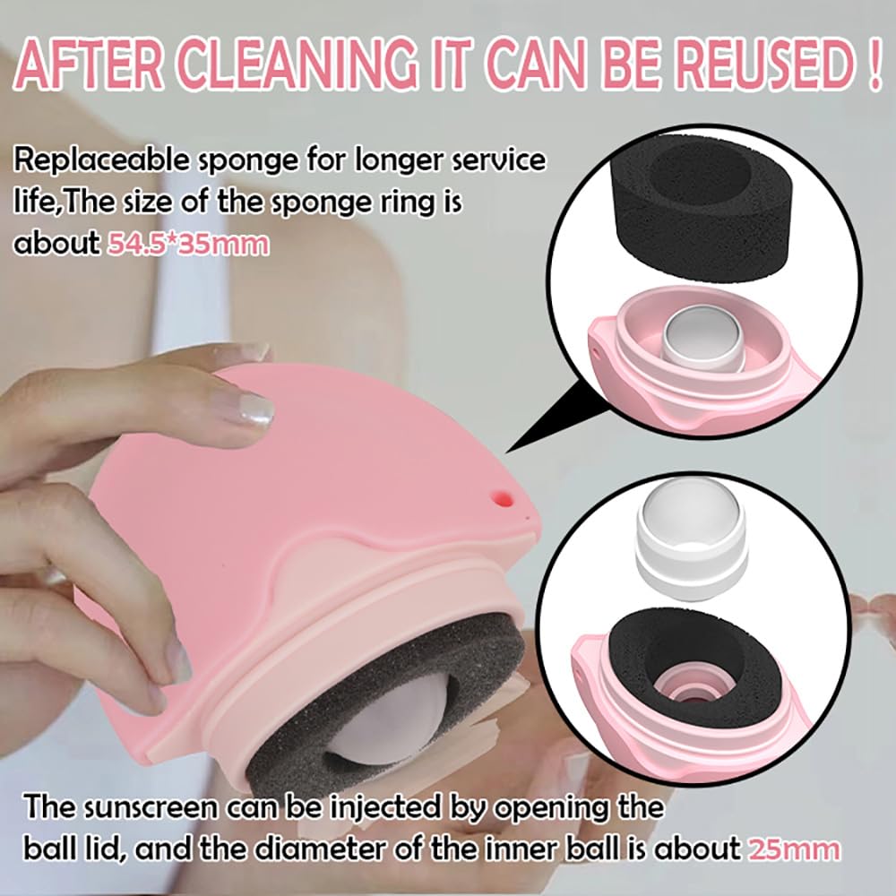 Applicateur de crème solaire portable pour adultes et familles, enfants avec rouleau et éponge rechargeable, ensemble de pinceaux Sunblock Buddy avec capuchons de protection, applicateur de lotion