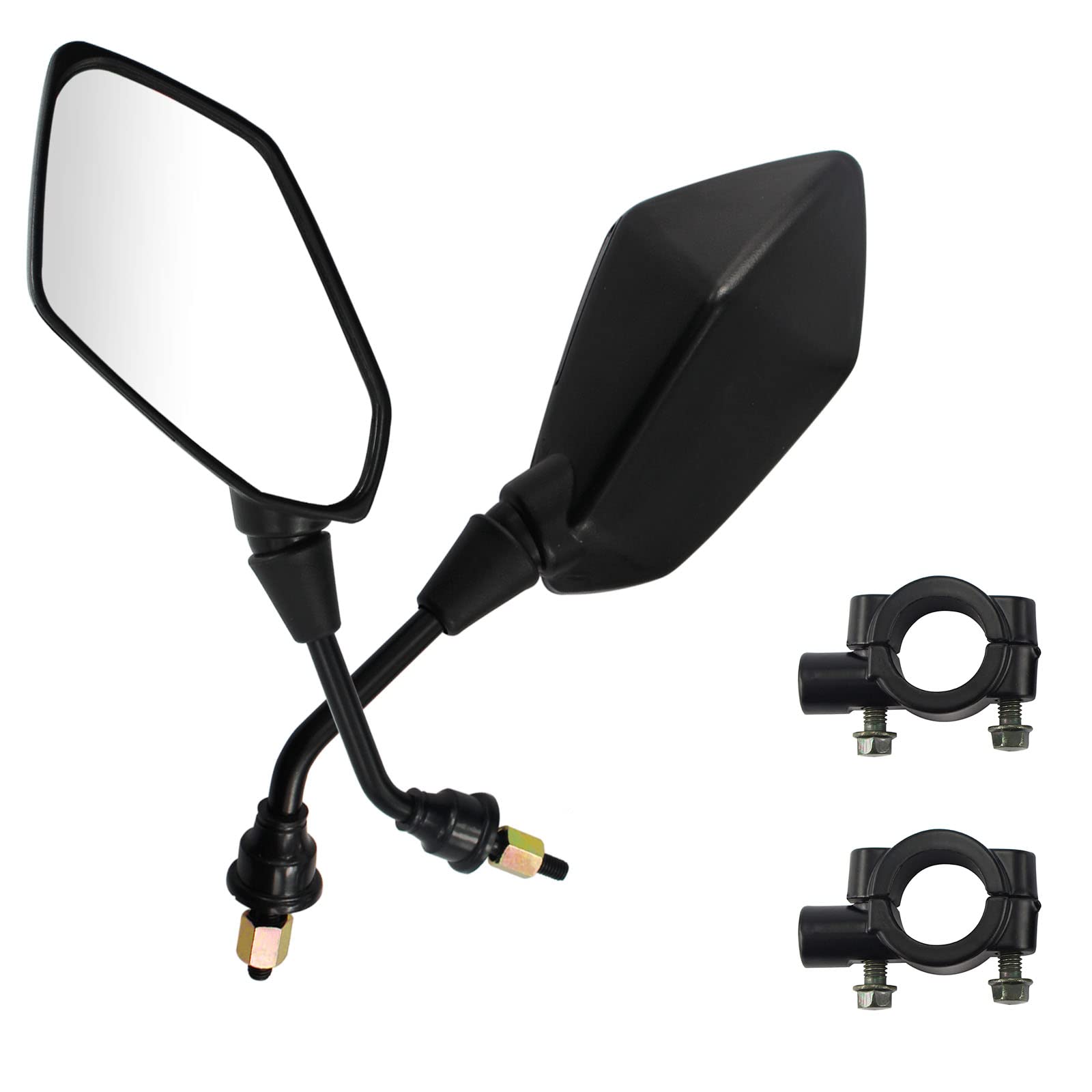 PRO BAT8mm/0.31'' Mirrors Rearview Sideview with 22mm 7/8'' Handlebar Mount for 50cc 125cc 150cc 250cc Motorcycle ATV Quad GY6 Scooter Moped Snowmobile Jet Ski