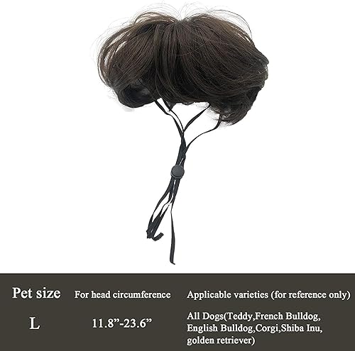 Miniatura 7 de Divertidas pelucas para perros pequeños, medianos y grandes con flor de cabeza, disfraces de gato recortables para Halloween, Navidad, fiestas,