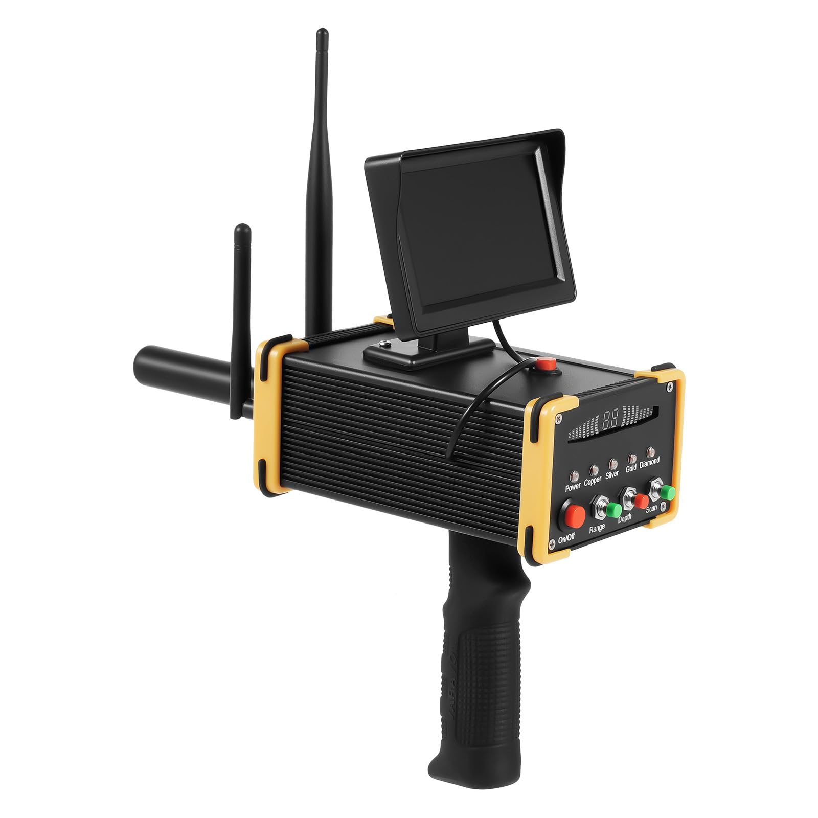 Détecteur de métaux avec écran LCD, portée de 990 m et profondeur de 16 m, détecteur haute précision rechargeable pour l'archéologie/recherche de trésors/sécurité