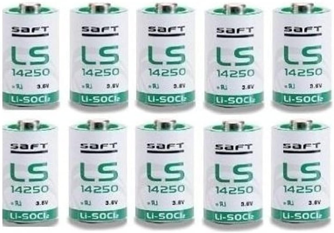 Saft LS-14250 1/2 AA 3.6V Lithium Non Rechargeable Battery - Pack of 10