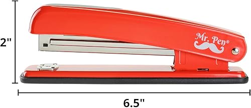 Miniatura 2 de Mr. Pen - Grapadora con grapas, rojo, 1000 grapas, grapadora de escritorio, metal, estándar, grapadora y grapadora