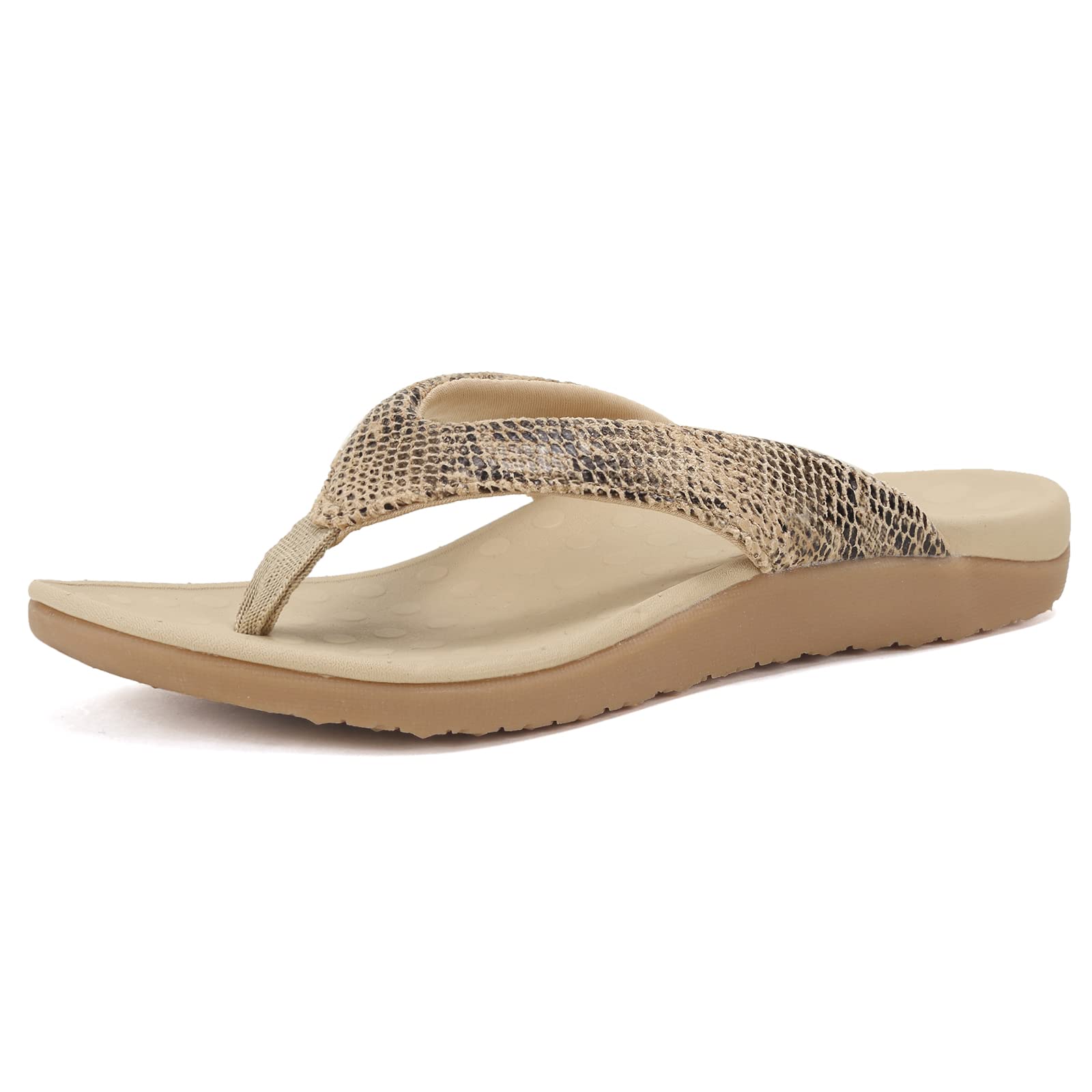 FANTURE Women Orthotic Arch Support Sandal for Comfortable Walk Thong Style Casual Flip Flops