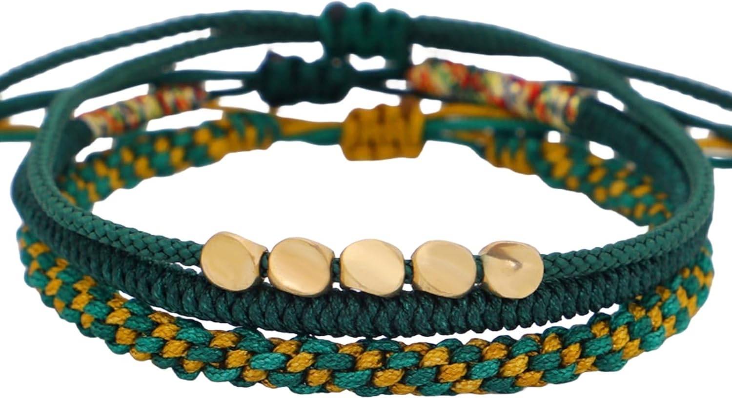 3Pcs Tibetan Buddhist Handmade Braided Adjustable Bracelets Lucky Protection Rope Woven Knots Prayer Bracelet Friendship Couple Amulet Wristbands Jewelry for Women Men