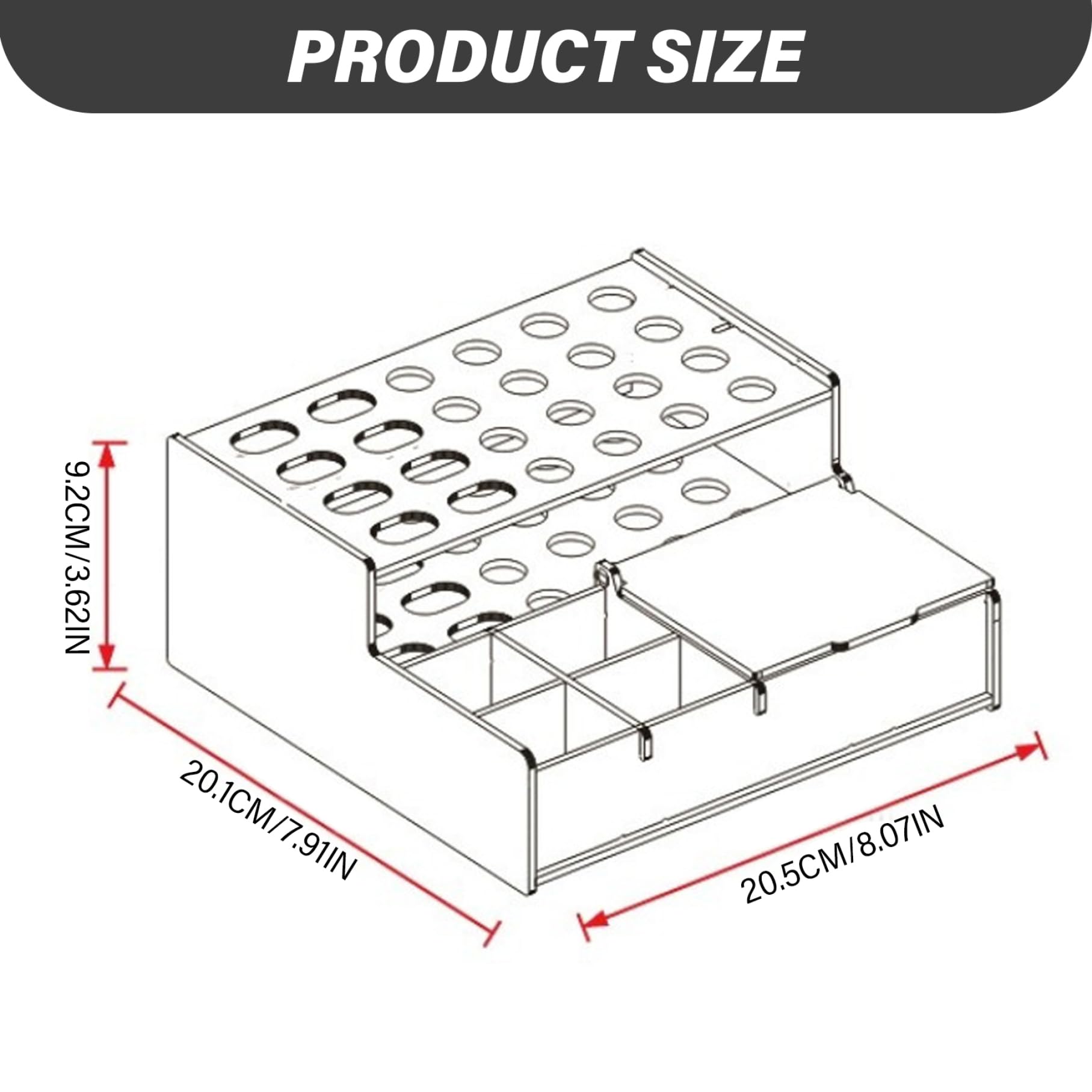Resina composita dentale, porta siringa acrilico trasparente multifunzione 8x8x3, 6 - Dispenser per siringhe adesive in resina e pennello micro applicatore Forniture dentali