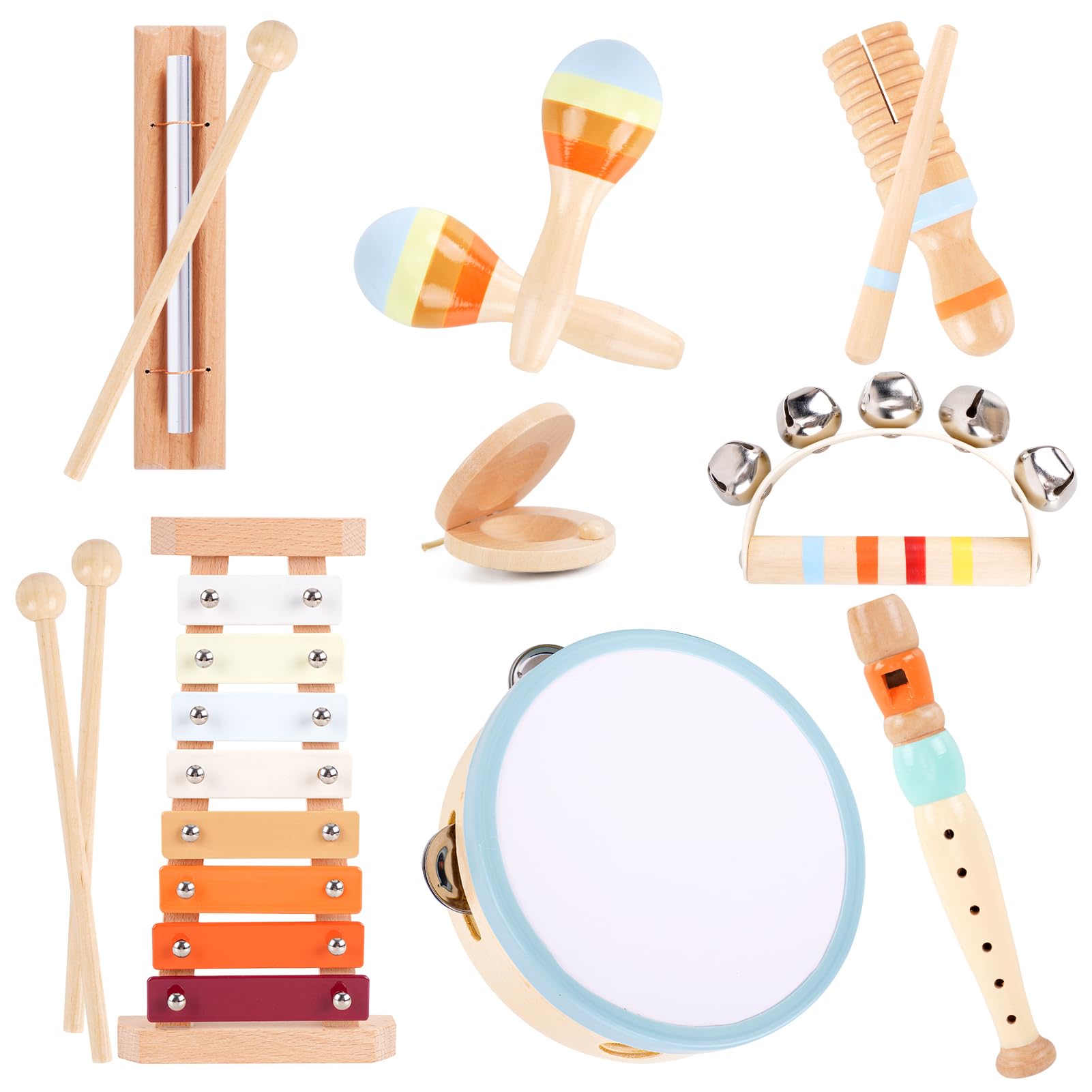 Amazon.com: Wooden Musical Instruments for Toddlers 1-3 - Montessori ...