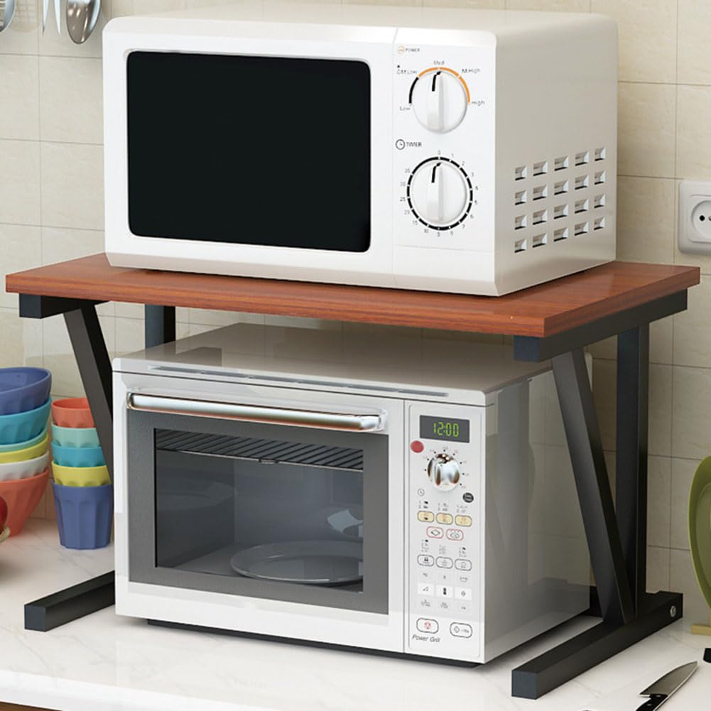 CHUOZI Microwave Shelf Stand 2-Tier Oven Spice Rack for Kitchen Heavy Duty Toaster Organizer Countertop