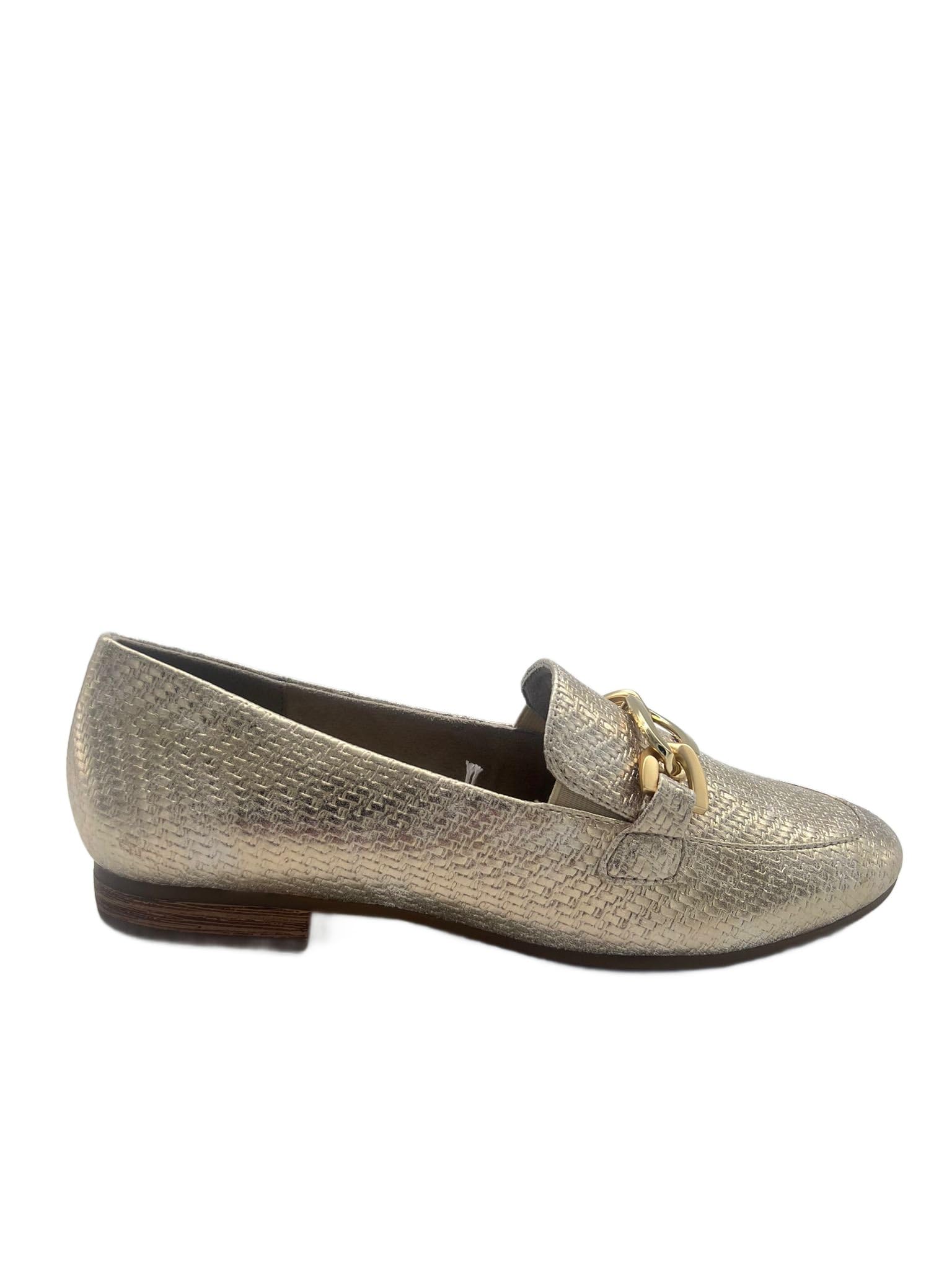 Jana Women’s Slip-Ons with Block Heel Vegan, Gold Met Str, 7,5 UK