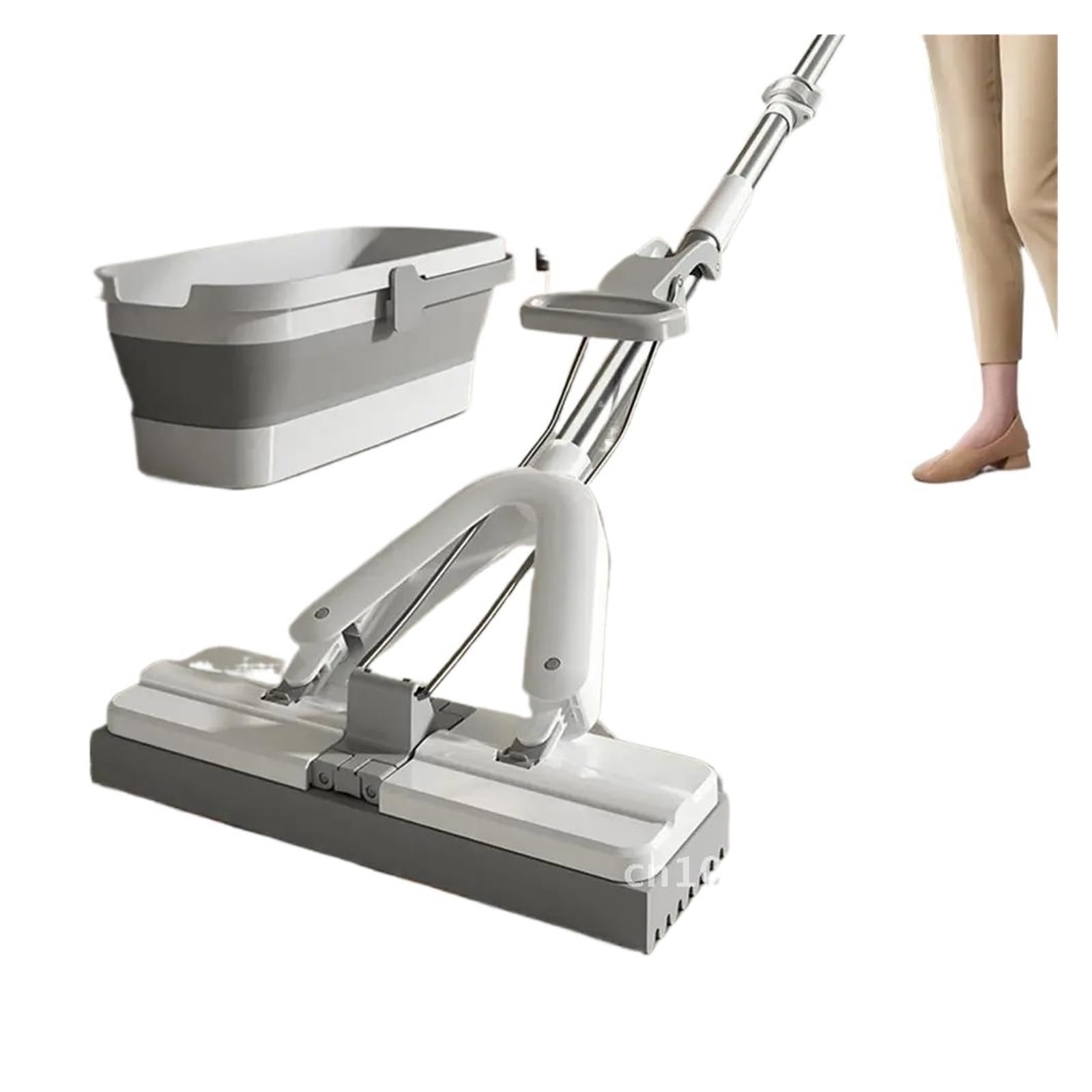 Trapeador de colodión autodrenante de presión, herramientas for pisos de madera, azulejos, paredes de baño, centrifugado de limpieza, herramienta for limpiar pisos, cocina y hogar.(1x mop 1x sponge)