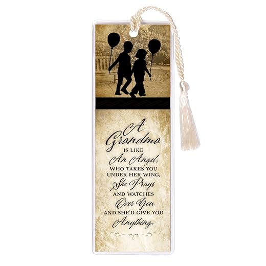Grandma Angel She Prays Watches Give Anything 2 x 6 Inch Vinyl-Encased Bookmark