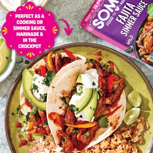 Image of Somos Fajita Simmer Sauce, Mild, Gluten Free & Non-GMO, 8 Ounce (Pack of 6)