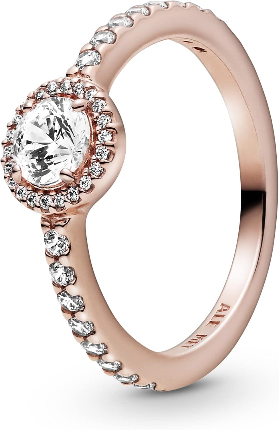 Pandora Jewelry Round Cubic Zirconia Ring in Rose, Size 4.5