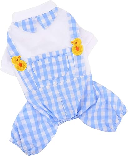 Miniatura 5 de Trajes de perro para perros pequeños, camisas de verano con pantalones a cuadros, overoles de una pieza para gatos, cachorros, ropa de chihuahua,