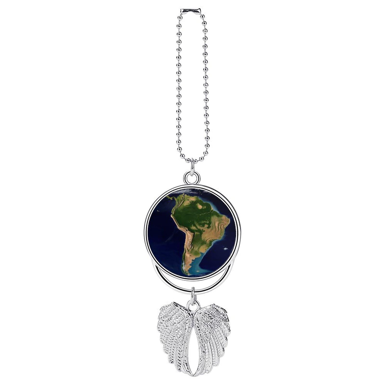 South America Satellite Image Car Pendant Hanging Swing Auto Rear View Mirror Hanging Car Rear View Mirror Charm Truck Hanger Ornament Charm for Car Rear View Mirrors Accessories