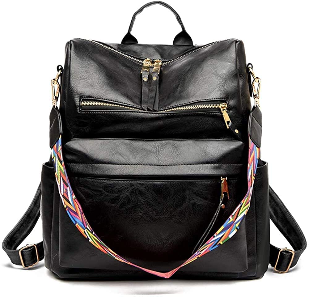 ProArch Womens PU Leather Stylish and Trending Backpack for College Office Travel Anti Theft Backpack Purse for Women and Girls with Sling Belt| Casual (USABlack) (B0BY94TC4N) Amazon Price History, Amazon Price Tracker