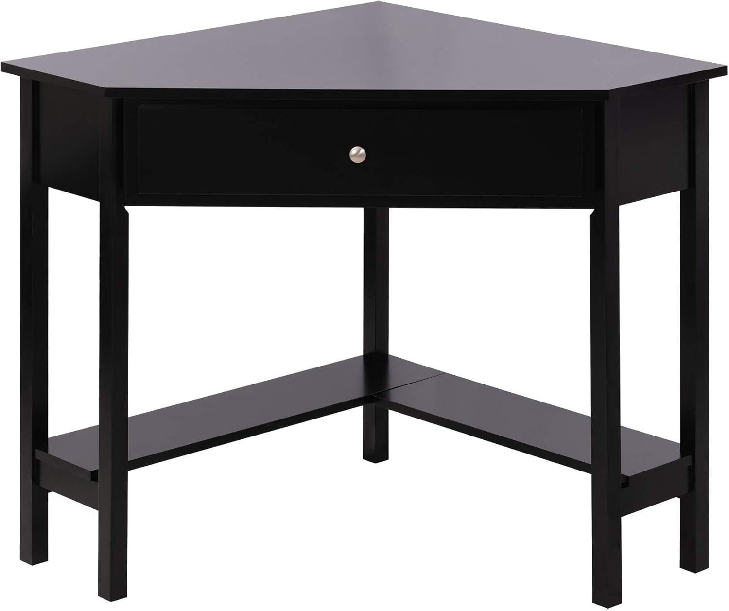 Fineboard Home Office Corner Desk with Drawer, Black