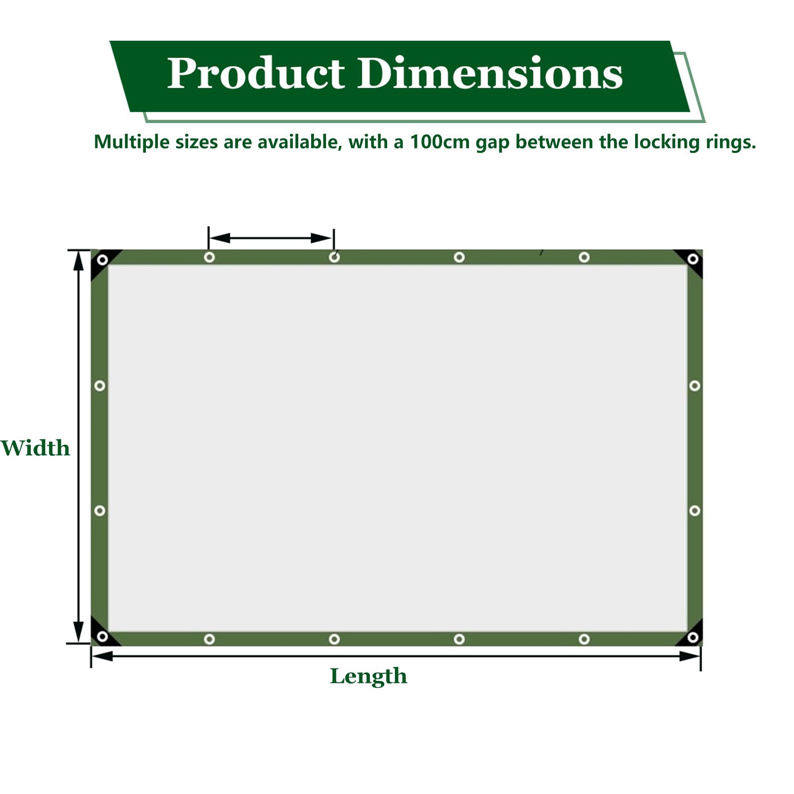2.5m x 4.5m Grün Abdeckplane Plane wasserdicht mit Ösen UV-beständig reißfest schimmelresistent Tarp für Gartenmöbel Auto Holz