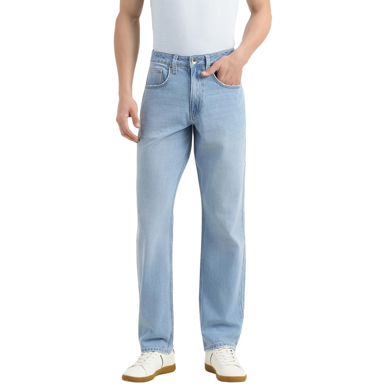 Comfort Fit Mid Rise Solid Jeans - 26P4MBOO5046I901-image-26