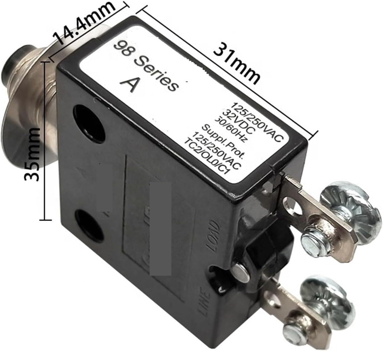Thermal Circuit Breakers, Micros Overload Protector 98 Series 26A Breaker with Screw Pin(80a)