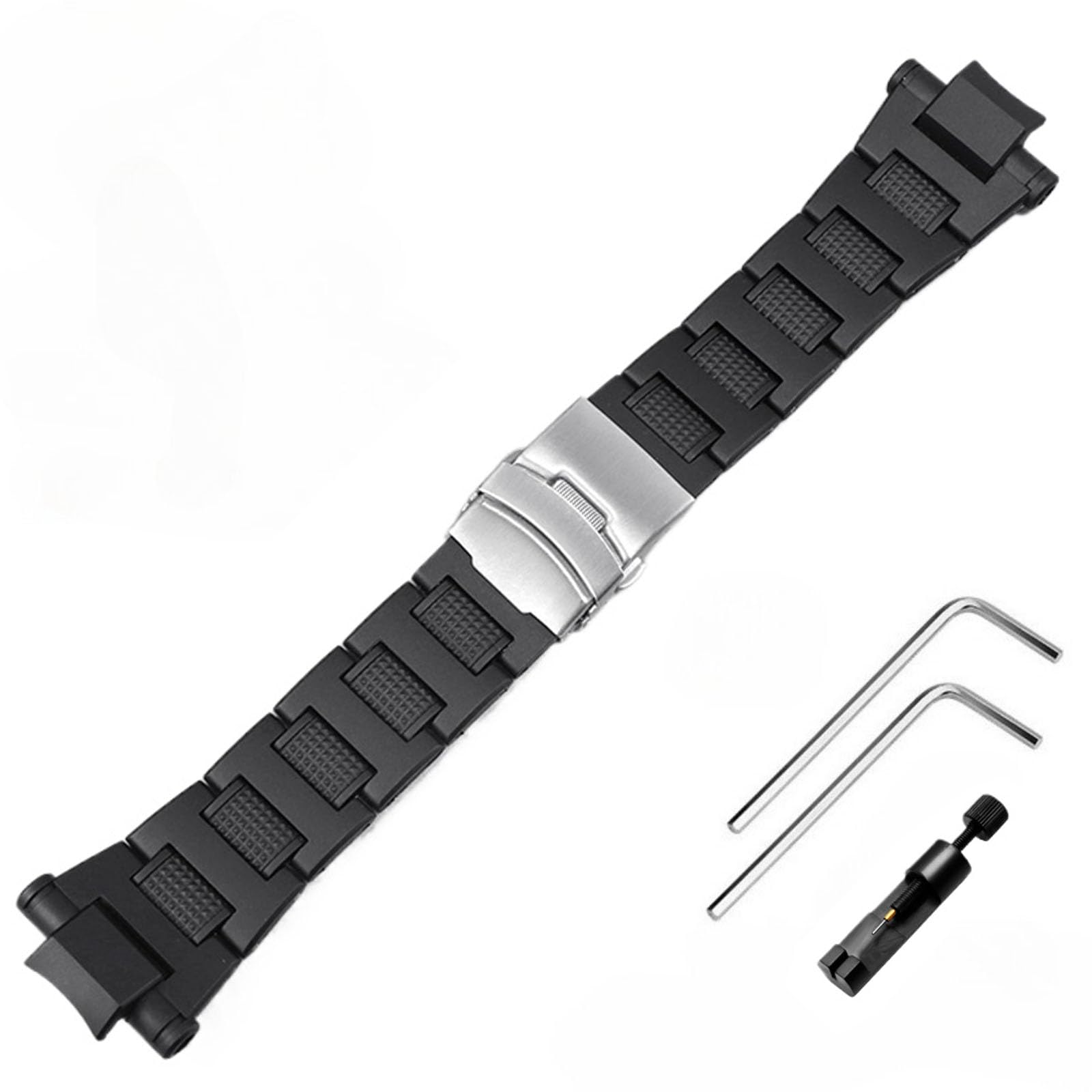 [Zealbeaty] コンパチブル G-SHOCKグラビティマスター 時計ストラップ GA1000/GW-4000/GWA1000/GA1100 プラスチックおよびスチール製男性用時計ストラップと互換性があります (Silver buckle)
