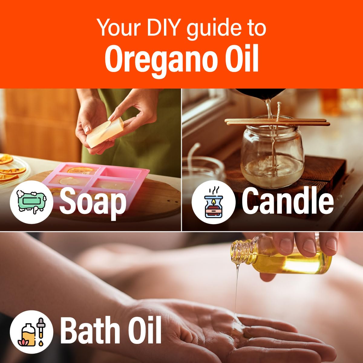 H'ana Silicone Therapeutic Grade Oregano Essential Oil for Aromatherapy Diffuser 30ml (1oz)