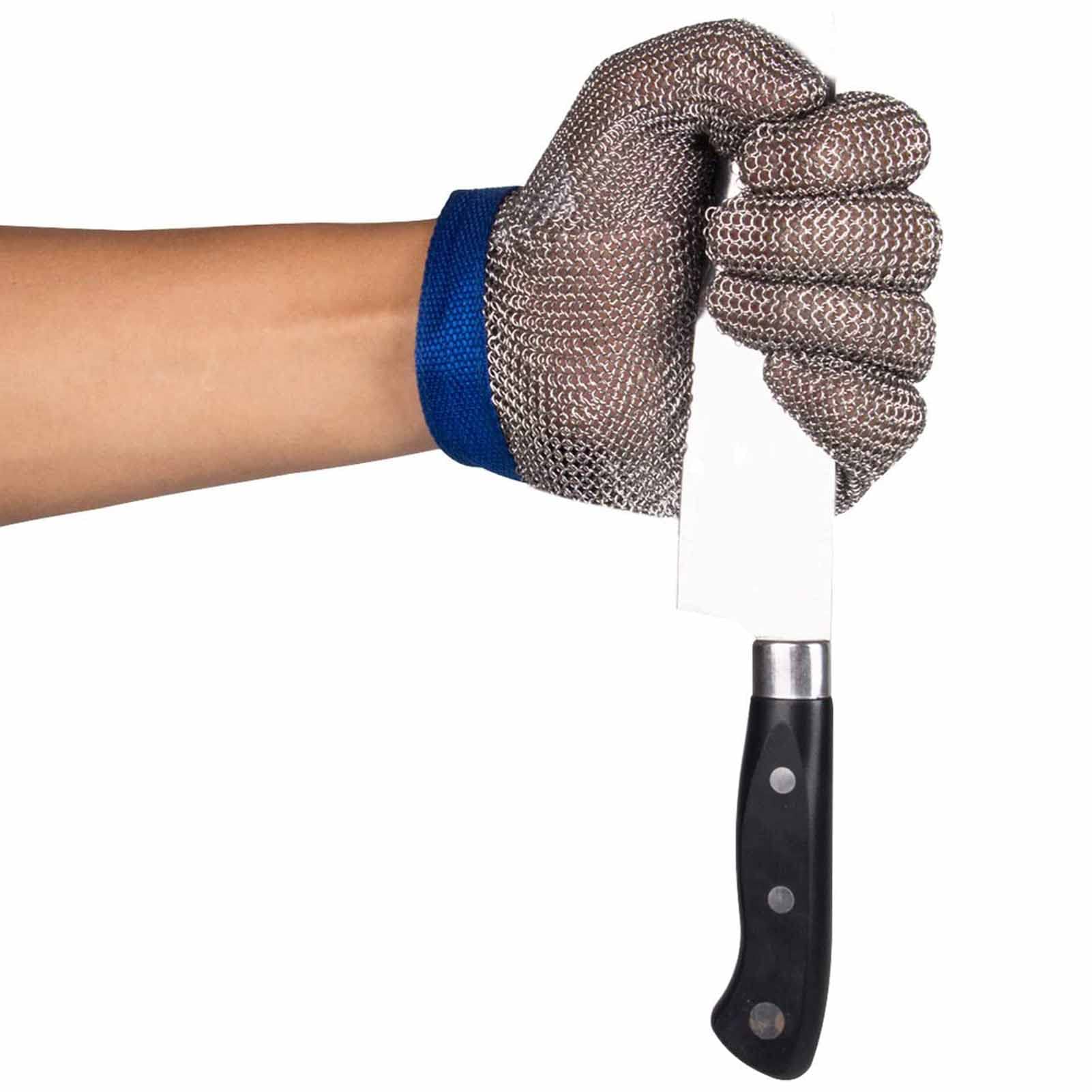 Guanti resistenti al taglio 304, guanti in filo di acciaio, guanti antitaglio, strumento di protezione per ostriche (dimensioni: XXS/A confezione da uno)