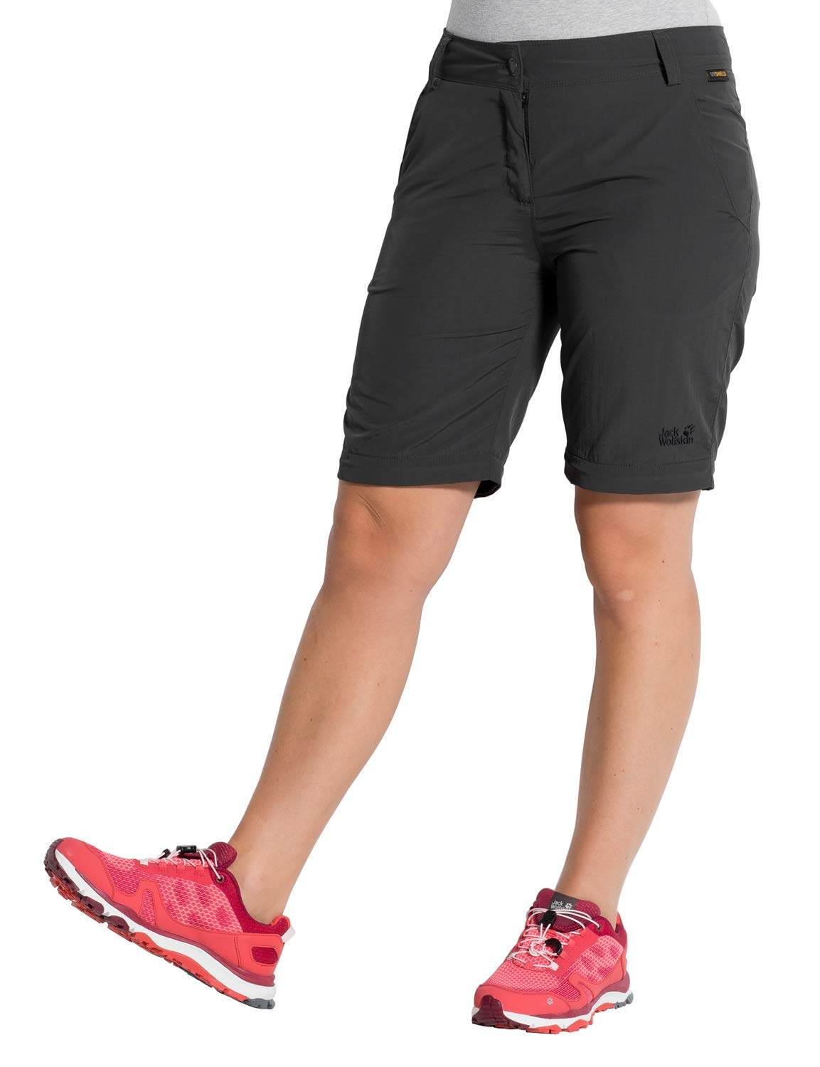 Jack Wolfskin - Pantaloni da Ragazza Marrakech Zip off Pants Protezione UV Outdoor ad Asciugatura Rapida per Il Tempo Libero e da Viaggio, Bambina, Pantaloni, 1503642-6350042, Phantom, 42