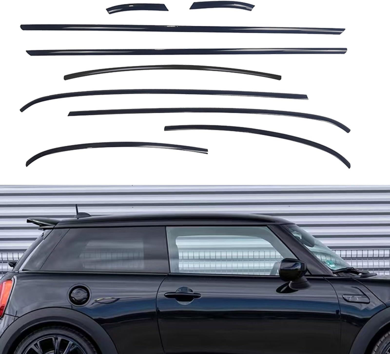 Window Moulding Trim For Mini Cooper R56 2 Door 2007-2013 Chrome Black